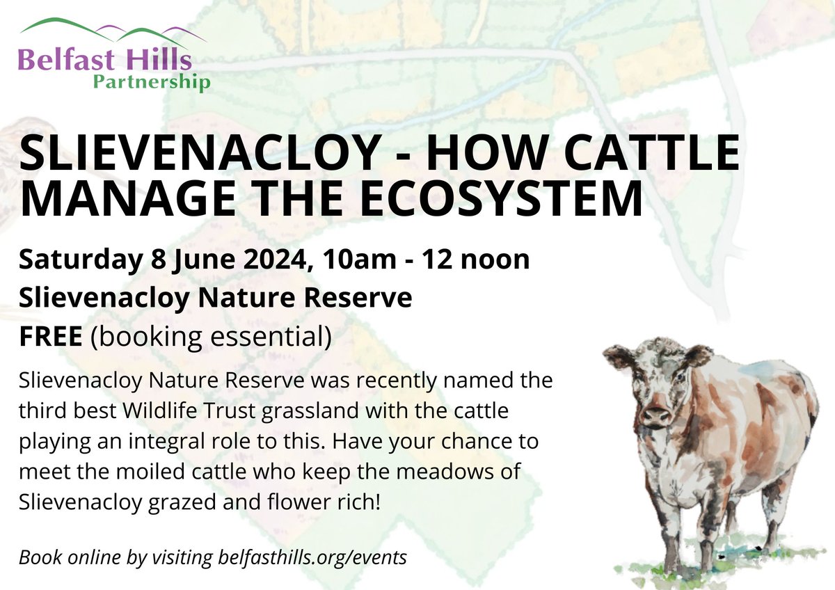 Join us at @UlsterWildlife's Slievenacloy Nature Reserve on Saturday 8th June for our FREE walk and talk, 'Slievenacloy - How Cattle Manage the Ecosystem'. Book here:
eventbrite.co.uk/e/slievenacloy…