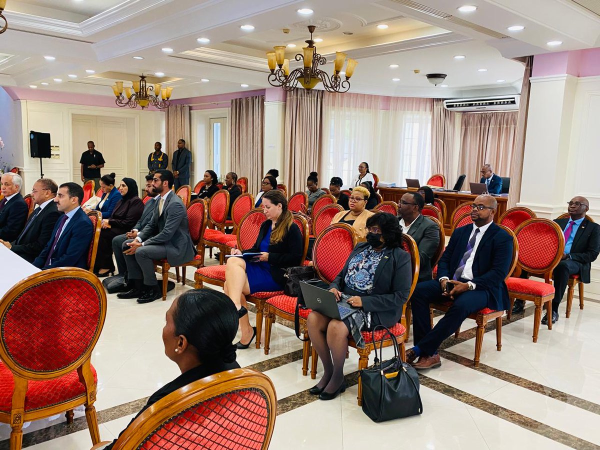 CARICOM: Caribbean Community (@caricomorg) on Twitter photo The 27th COFCOR is underway in 🇩🇲 chaired by Hon. <a href="/v_henderson1/">Dr. Vince Henderson</a>.
COFCOR is the organ of #CARICOM that determines relations between the Community, International Organizations and Third States.
Outgoing Chair <a href="/kaminajsmith/">Hon. Kamina J Smith</a> & <a href="/SG_CARICOM/">CARICOM Secretary General</a> delivered remarks at the Opening Ceremony The 27th COFCOR is underway in 🇩🇲 chaired by Hon. <a href="/v_henderson1/">Dr. Vince Henderson</a>.
COFCOR is the organ of #CARICOM that determines relations between the Community, International Organizations and Third States.
Outgoing Chair <a href="/kaminajsmith/">Hon. Kamina J Smith</a> & <a href="/SG_CARICOM/">CARICOM Secretary General</a> delivered remarks at the Opening Ceremony
