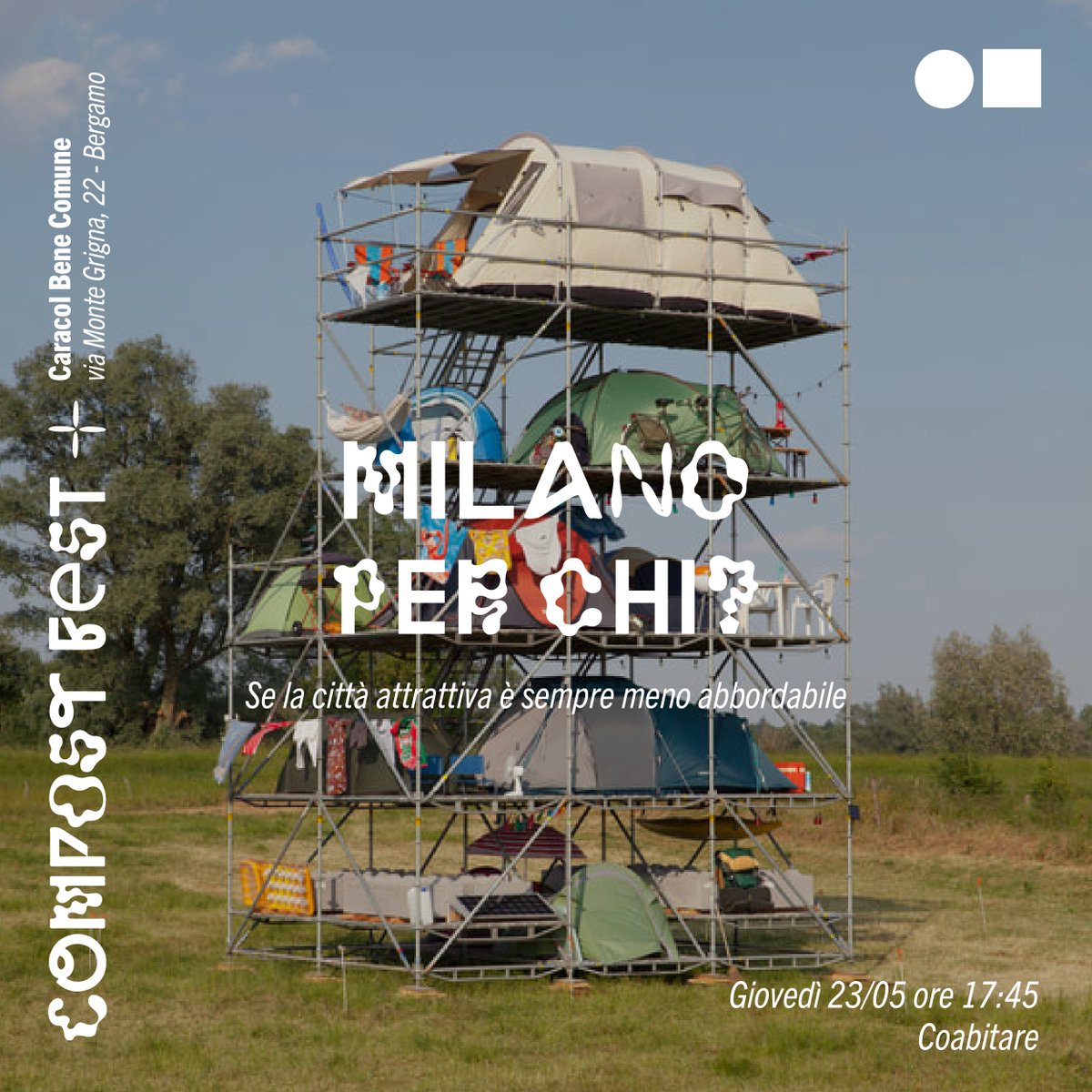 compostfest's tweet photo. Stasera #CompostFest incontra l'Osservatorio Casa Abbordabile a Caracol Bene Comune di #Bergamo: @PeveriniMarco (@DastuPolimi) parlerà di quanto e perché l'affitto a #Milano sia ormai inaccessibile per una fetta di abitanti che pure svolge funzioni essenziali per la vita urbana. https://t.co/S65HclmJDG
