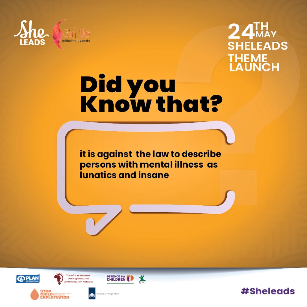 The #SheLeadsThemeLaunch is happening on 24th May at 4 :00 PM organized by @GirlUpUganda @PlanUganda. It shall be hosted by @blair_kizza and incredible speakers, including @Jacobeyeru. Join us as we advocate for Hollistic thriving of children @TheeVoice256 @on7monica1 @tdh_org