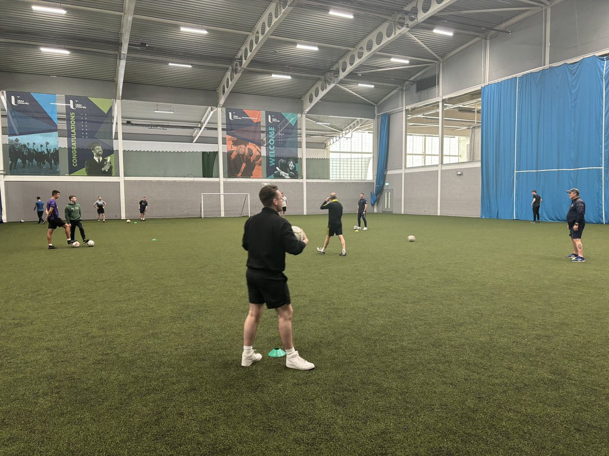 The students on the @IrishFA @UlsterSchSport BSc Hons Football Coaching and Business Management degree have been working on developing coaching behaviours this week. Great effort, ready for the @IFACoachEd awards over the summer