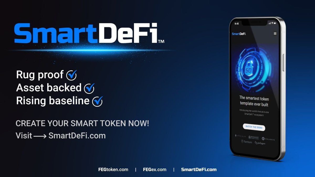 SmartDeFi_Live's tweet photo. In 2021: we know what @lifeisdefi developed Smart DeFi (#SmartDeFi) to solve the problems of #Rug_pull, #Honeypot then inserting an idea of ​​#Baseline and #Asset_Banking which plays a dual role (smart lending bank without interest and 100% decentralized reserve guarantee)

1/4 https://t.co/gGpJL7BZam