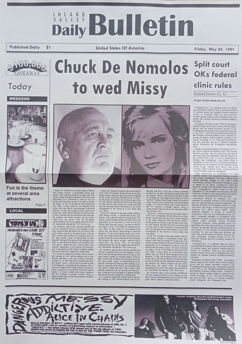 On this day in 1991, Chuck De Nomolos announces his engagement to Missy. Bogus. - Jamie