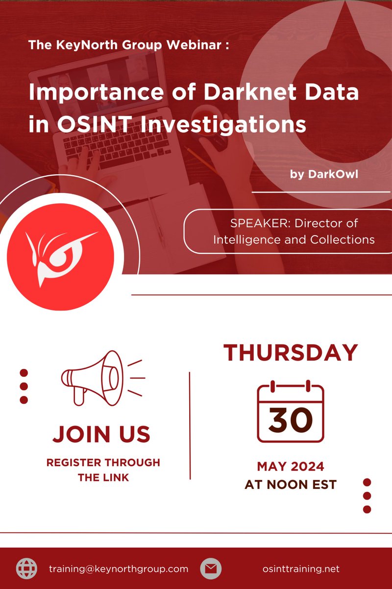 darkowlcyber's tweet photo. We are excited to be speaking with @Key_North on May 30th @ 12pm EST 🎉

Check it out > https://t.co/YG2lFptqsr https://t.co/X6U4buknPp