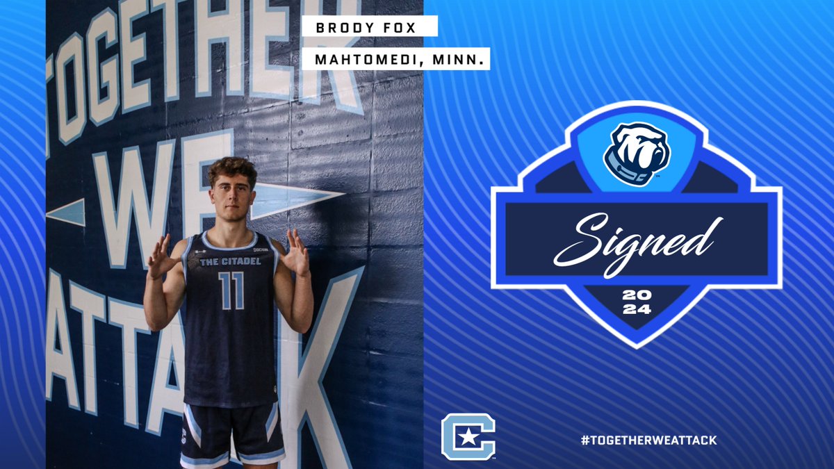 We are happy to announce that Brody Fox has signed to play for The Citadel next season.          

This past season, Fox averaged 26.6 ppg and 53.1% shooting from the field on his way to being named a D3Hoops.com All-American.

🏀6-6, 195 lbs.

#TogetherWeAttack