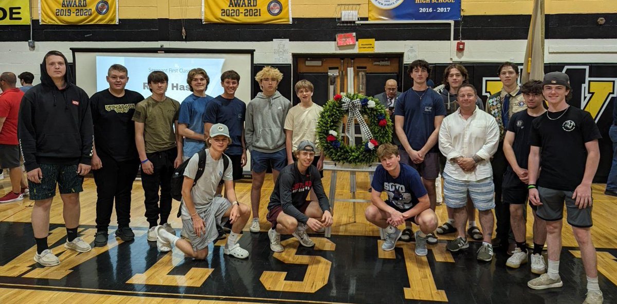 WMPQ IceHockey (@wmpq_hockey) on Twitter photo Today WMTHS honored our veterans at the annual Memorial Day celebration
Our own coach Keith is a proud Navy vet and the boys are proud of him
Thank you for your service to WMPQ hockey, but more importantly our country
<a href="/WMAthleticDept/">WMAthletics</a> <a href="/wmhometownpride/">WM Hometown Pride</a> <a href="/WMTHSPrincipal/">WMTHS Principal</a> Today WMTHS honored our veterans at the annual Memorial Day celebration
Our own coach Keith is a proud Navy vet and the boys are proud of him
Thank you for your service to WMPQ hockey, but more importantly our country
<a href="/WMAthleticDept/">WMAthletics</a> <a href="/wmhometownpride/">WM Hometown Pride</a> <a href="/WMTHSPrincipal/">WMTHS Principal</a>