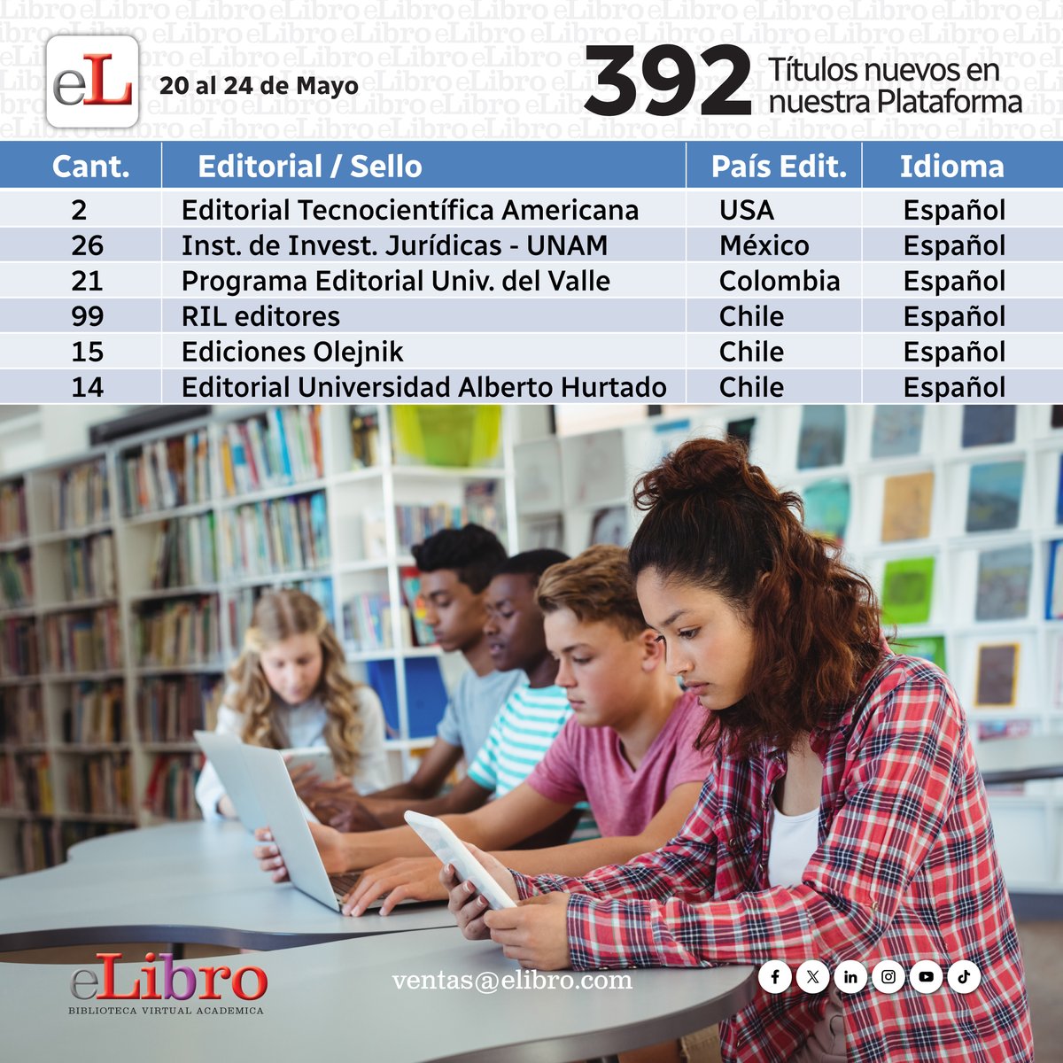 Para más información, contactos, ayuda, recursos y capacitación, por favor visite: elibro.com
(Pueden existir restricciones geográficas impuestas por alguna editorial)
.
#biblioteca #BibliotecaVirtual #universidad #educación #colegio #instituto #editorial