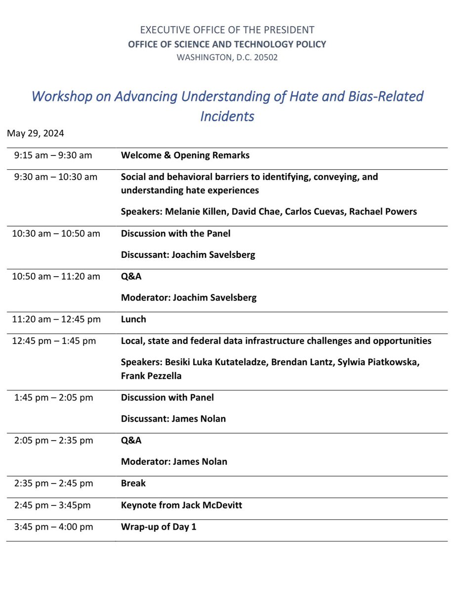 Honored to serve on The White House panel re #hatecrime data infrastructure @ federal, state &amp; local levels. What is the role of prosecutors in helping collect these data? How can #AI help improve crime detection &amp; data quality? <a href="/FIUDeptCCJ/">FIU Criminology and Criminal Justice</a> <a href="/fiu_sipa/">FIU Green School</a> <a href="/GordonInstitute/">The Gordon Institute</a> <a href="/ThePPIs/">Prosecutorial Performance Indicators</a>