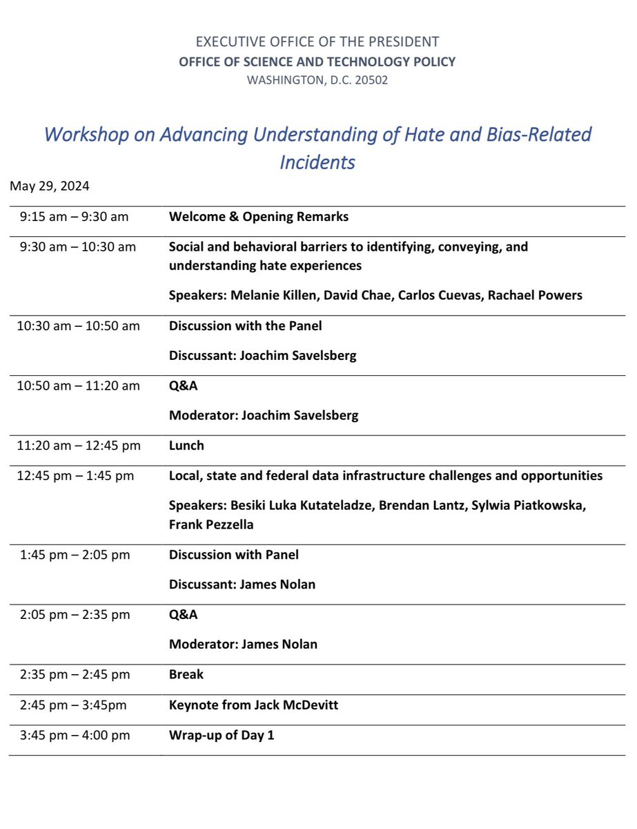 Honored to serve on The White House panel re #hatecrime data infrastructure @ federal, state & local levels. What is the role of prosecutors in helping collect these data? How can #AI help improve crime detection & data quality? @FIUDeptCCJ @fiu_sipa @GordonInstitute @ThePPIs