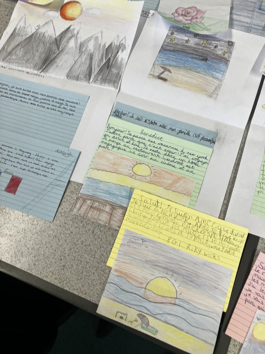 RPCC_MFL's tweet photo. @RegentsParkCC Y8 students have been creating postcards about their holidays in French. 🇫🇷 https://t.co/3EjDI37GF3
