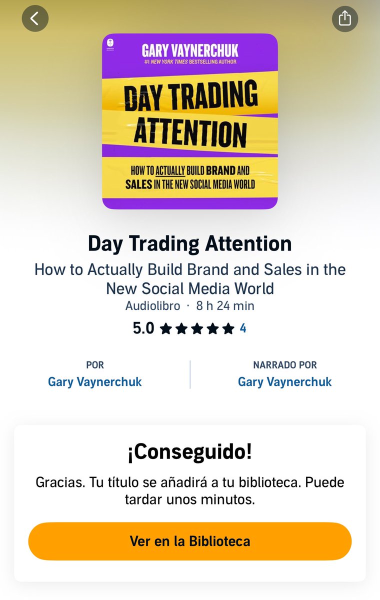 JavTorresNi's tweet photo. @garyvee ✅ audiobook 📖 https://t.co/2EM03z4rSn