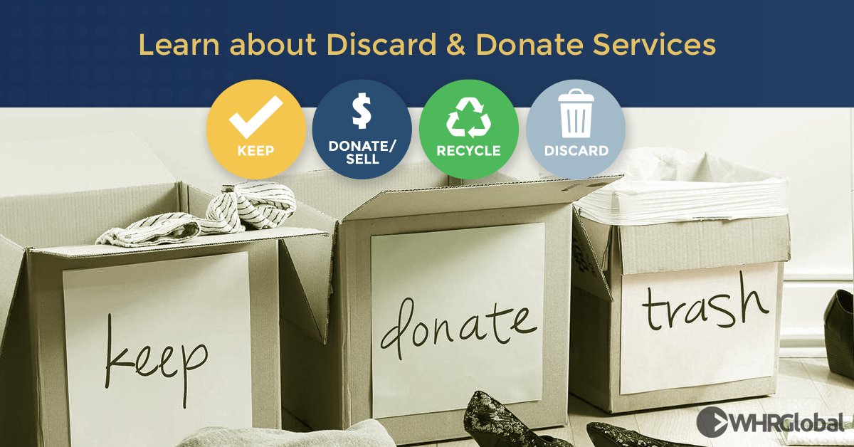 WHRGlobal's tweet image. Our Discard &amp;amp; Donate blog explores how this service can help transferees reduce relocation expenses and the environmental impact by determining what items to move! 

Read our blog to learn more: hubs.ly/Q02ygcL-0

#weareWHR  #globalmobility #discard #donate