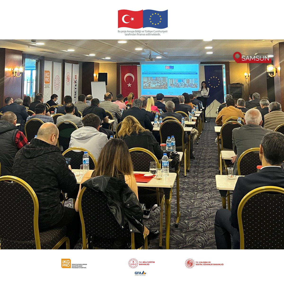 metekprojesi's tweet photo. Genel Müdürlük temsilcilerinin katıldığı toplantılarda sektör temsilcilerinin katılımıyla yereldeki gelişmeler ele alındı ve ulusal uygulamalar konu oldu.

#METEKProjesi 

@tcmeb
@EUDelegationTur
@csgbakanligi
@IKGPRO
@MeslegimHayatim https://t.co/3gcJXCdPvT
