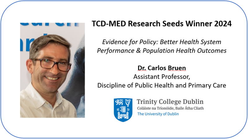 TCD-Med Research Seeds Award 2024. Congrats Carlos Bruen! @PHPC_Medicine See full list of winners tinyurl.com/3d3mmz2c #loveirishresearch #researchmatters #tcdresearch @hrbireland @TCDPaeds @Surgery_TCD @ClinMicroTCD @TCDPsychiatry @TCINeuroscience
