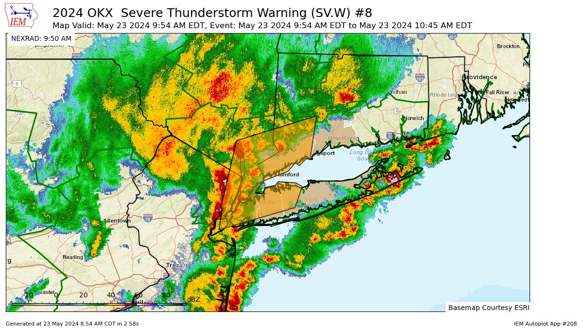 OKX issues Severe Thunderstorm Warning [wind: 60 MPH (RADAR INDICATED), hail: <.75 IN (RADAR INDICATED)] till 10:45 AM EDT mesonet.agron.iastate.edu/vtec/f/2024-O-…