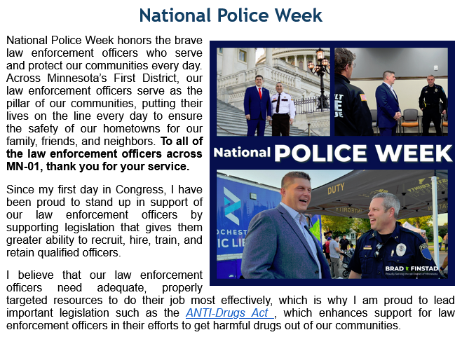 McPhersonHall's tweet photo. #FinstadInTheField
May 17 2024
@RepFinstad will "stand up in support of our law enforcement" hoping #MN01 voters do NOT see that the #GOP #FY25 Appropriations approved CUTS in excess of $9.575 Billion for funding of Justice and Related Agencies (which fund #COPS programs) https://t.co/PEjlc7ts3U