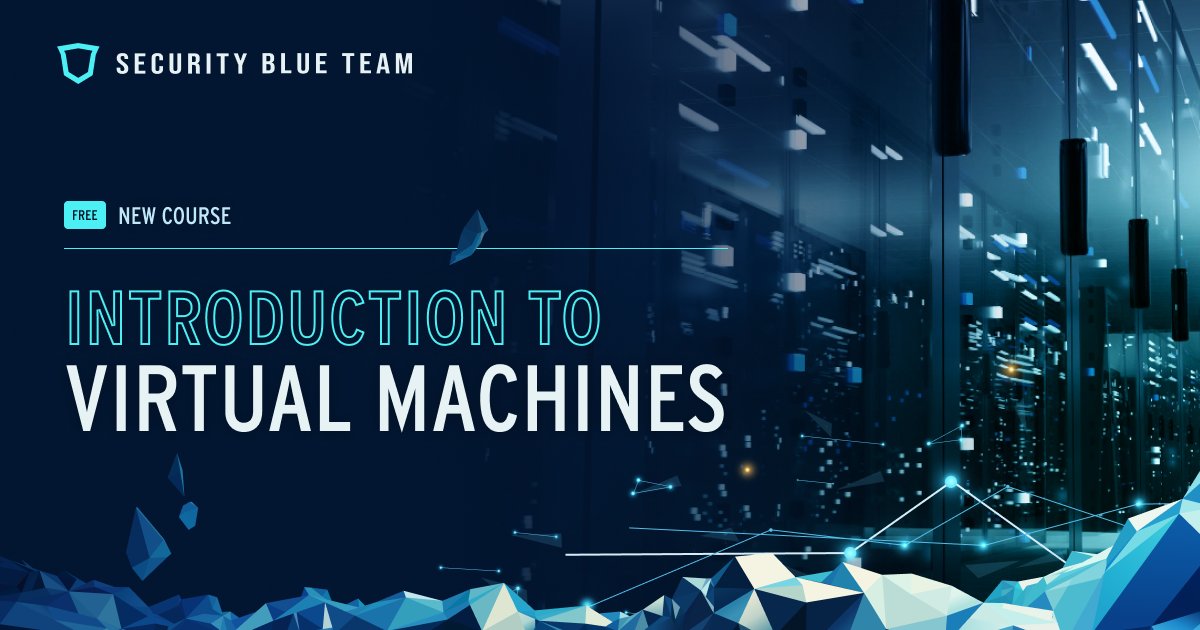 📣 A new free course has just dropped: Introduction to Virtual Machines.

Learn what virtual machines and hypervisors are, why we use them, and how to create your own local and cloud virtual machines.

Log in or sign up today to access: elearning.securityblue.team

#VirtualMachines