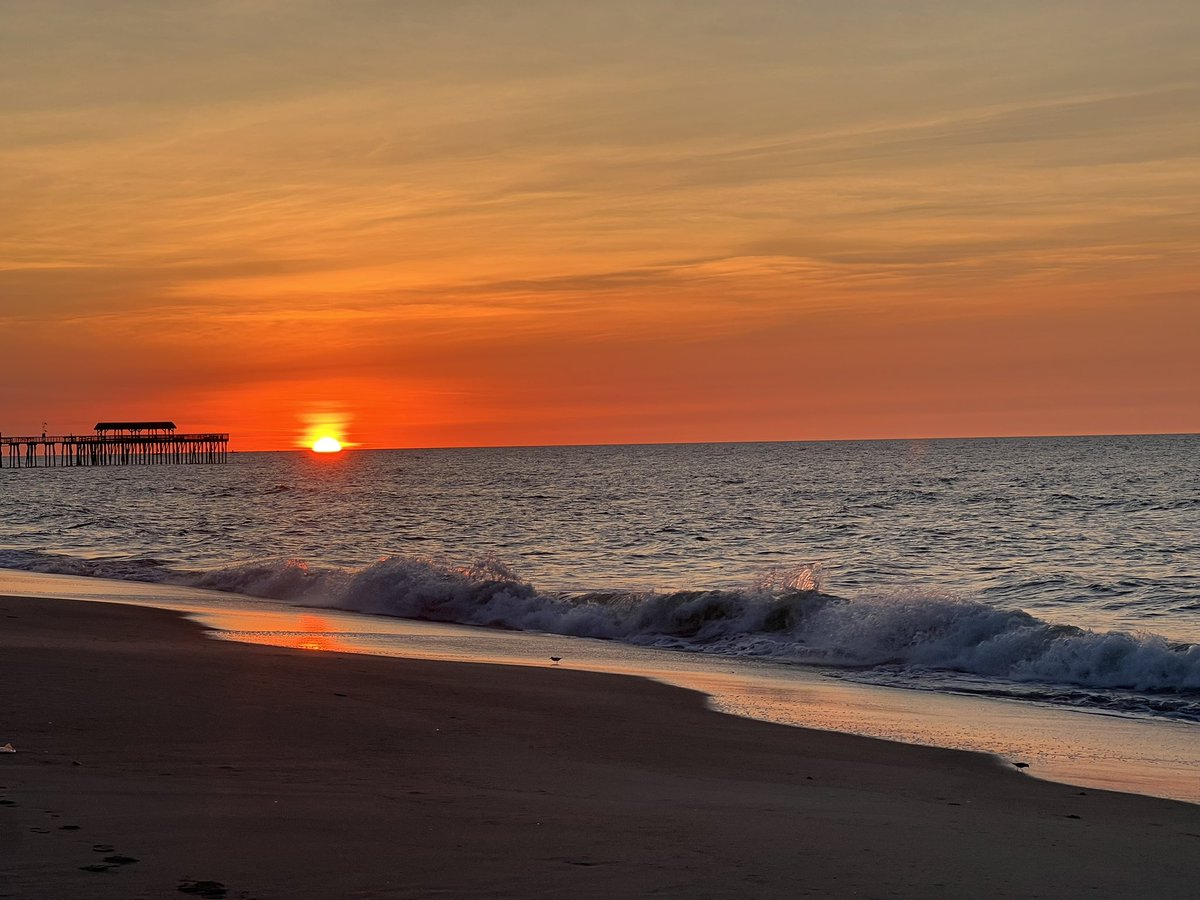 Mornin’ from the beach! Another beautiful sunrise. No turtle tracks but starting the morning with this view is so worth it! #seaturtlepatrol #sunrise☀️ #beachlife🌊