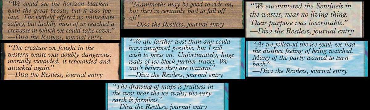 The best part about Disa the Restless is not the Lhurgoyf tribal, but her journal entry in #IceAge. Read side by side, it create a really cool story.

#mtgMH3
#premodern
#edh