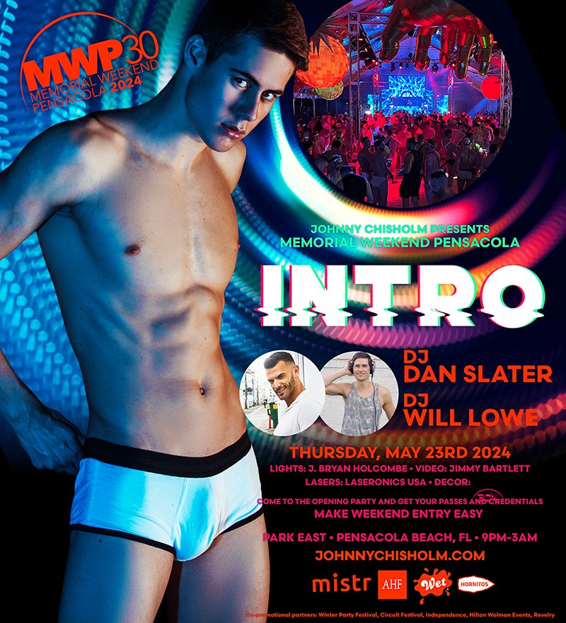 TONIGHT! Johnny Chisholm presents: <a href="/MemWkPensacola/">Mem Wk Pensacola</a>
INTRO - Thursday, May 23rd 2024
DJ Dan Slater <a href="/danielsl8r/">Dan Slater</a> and DJ Will Lowe
PARK EAST • UNDER THE BIG WHITE TENT • PENSACOLA BEACH, FL • 9PM-3AM
johnnychisholm.com #MemorialWeekendPensacola #djdanslater #djwilllowe