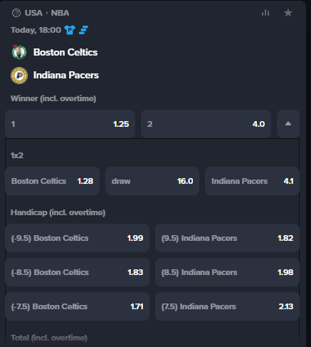 letsgamba's tweet image. NBA Indiana VS Boston CONFERENCE FINALS 08:00 PM ET, who is winning?