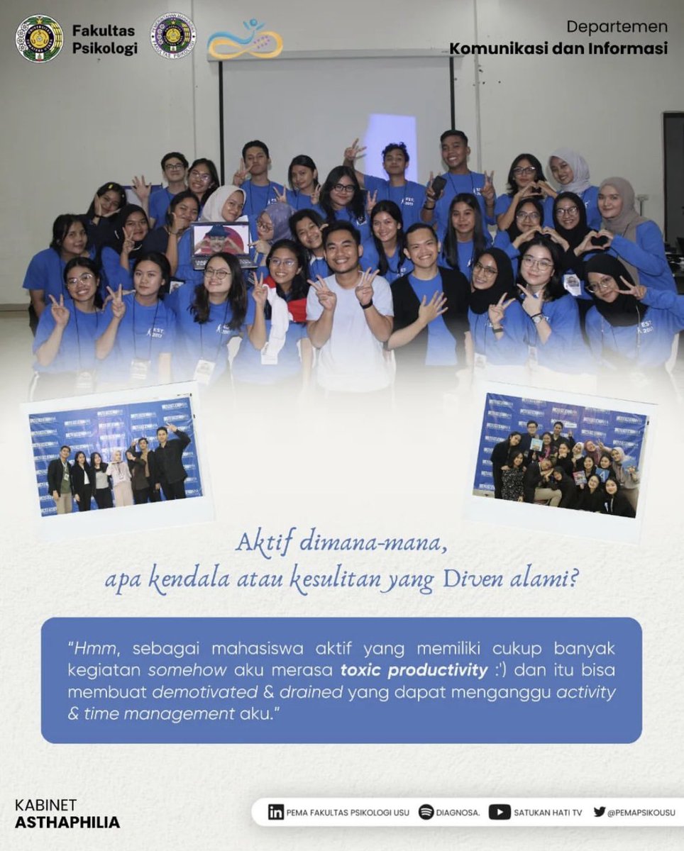 pemapsikousu's tweet photo. Selain menjadi Mahasiswa Berprestasi Utama Fakultas Psikologi 2024, Diven juga punya segudang pengalaman untuk dibagikan. Yuk baca postingan ini sampai akhir untuk bisa dapat insight dari perspektifnya Diven!
#KabinetAsthaphilia
#PEMAFakultasPsikologiUSU
#FakultasPsikologiUSU https://t.co/UCiy4KRBzo