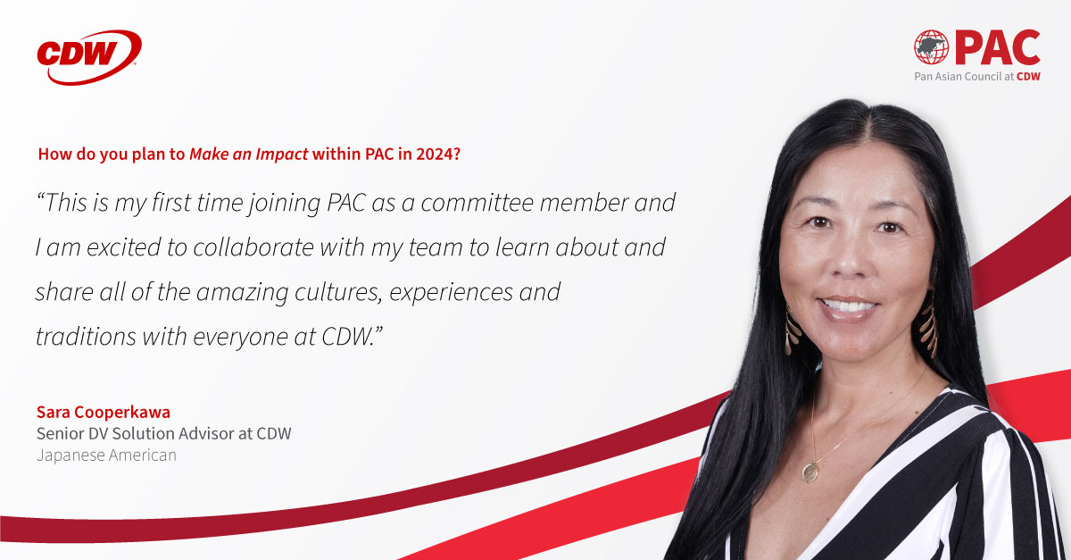 As a member of our Pan Asian Council BRG, Sara Cooperkawa helps to share PAC's cultures, experiences and traditions with all of us at CDW.

Celebrate #APAHM with a look into Sara’s background, culture and family. cdw.social/4dVKMq7

#LifeAtCDW #WorkCulture