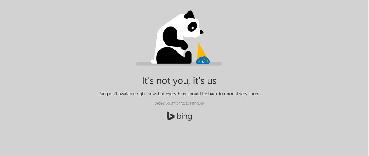 guymcdade's tweet image. bing.com is down lol