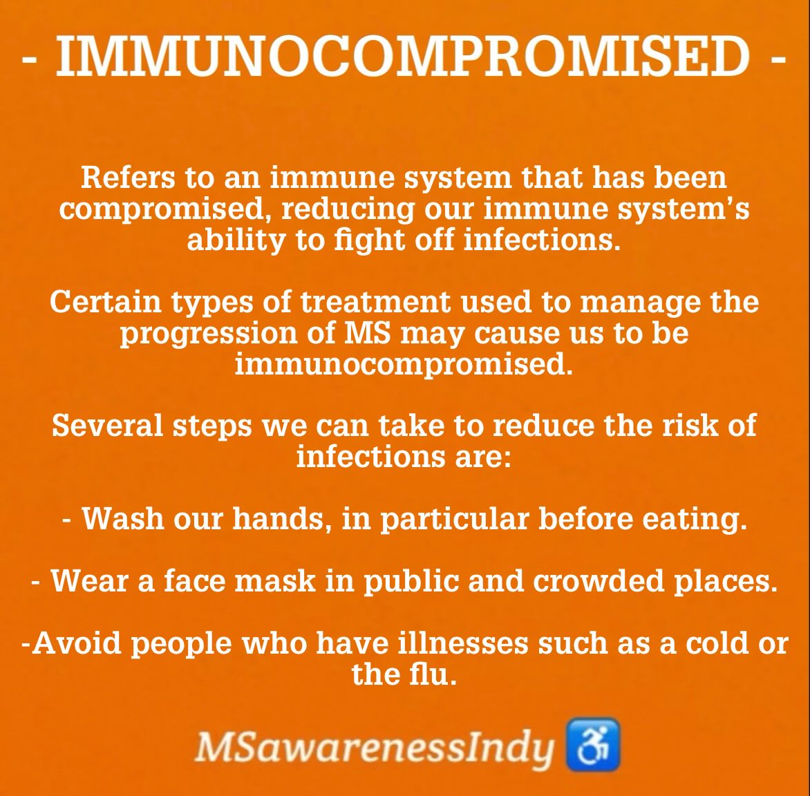 Chronic Illness #TermOfTheDay 

- IMMUNOCOMPROMISED -