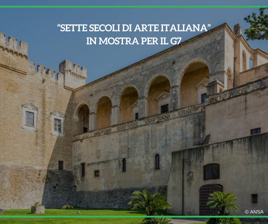 Saranno 49 le opere d'arte in esposizione nel castello di #Mesagne, in provincia di #Brindisi, per la mostra '#G7: sette secoli di #arte italiana', che sarà inaugurata il 13 giugno e chiuderà il 30 novembre. #ANSAViaggi ➡️ bit.ly/3VaUmxR