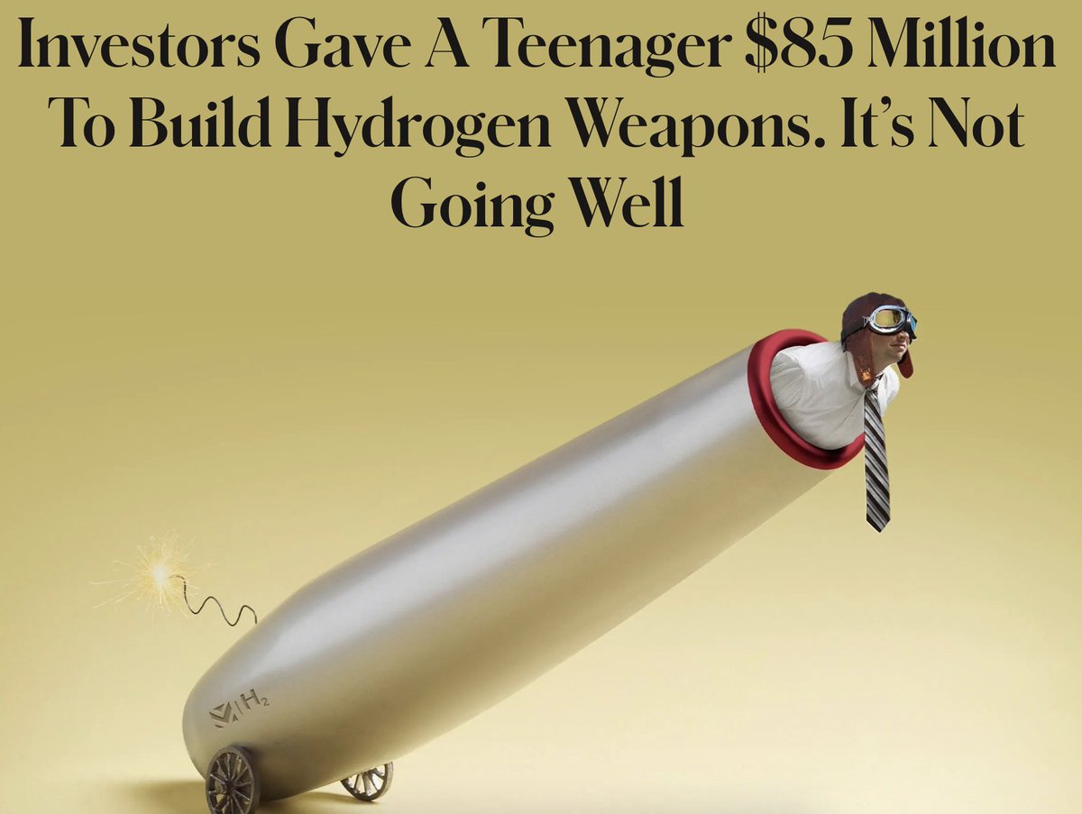 New: Sequoia and Bedrock led $85M investments into Mach Industries, a defense tech startup led by a teenager with a vision to make hydrogen weapons for the military. A near-fatal accident is just the start of the company's issues: forbes.com/sites/davidjea…