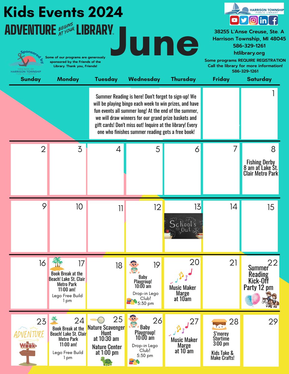 The fun continues for the kiddos in June!