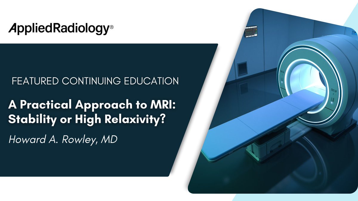 Featured Continuing Education! 🔗 bit.ly/4avHpDj In this CME/CE accredited program Dr. Howard Rowley reviews important efficacy considerations of the FDA approved GBCAs including clinical utility, safety issues, and practical approaches. #CE #CME #MedEd #RadEd #MRI