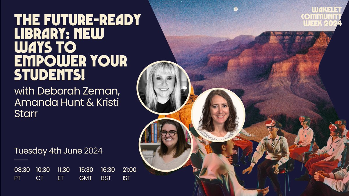 The Future-Ready Library: New Ways to Empower Your Students! ✨ Join @Z_Brarian, @thenextgenlib, and @StarrReadnRun to dive into appsmashing, personalized content delivery, and exciting student projects. Plus, learn how Wakelet revolutionizes library planning from seasoned