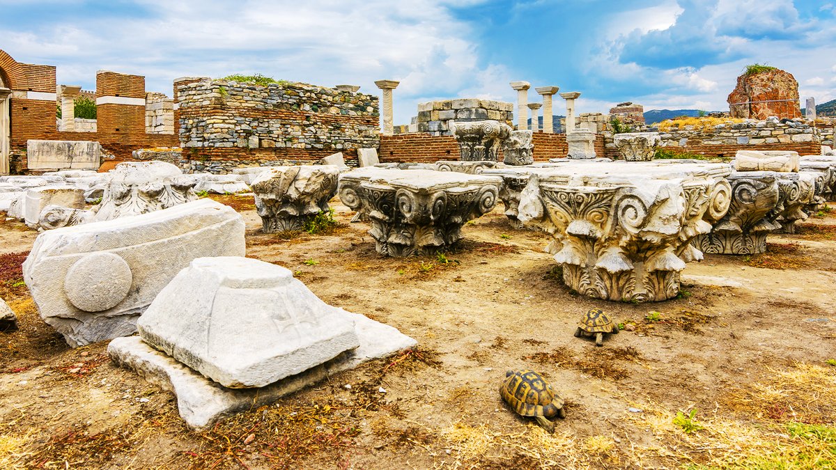 On this #WorldTurtleDay, join us at the St. Jean Monument in İzmir to witness the enchanting presence of turtles, embodying the enduring connection between humanity and the #wonders of nature. 🐢 (St. Jean Monument, İzmir) #Türkiye