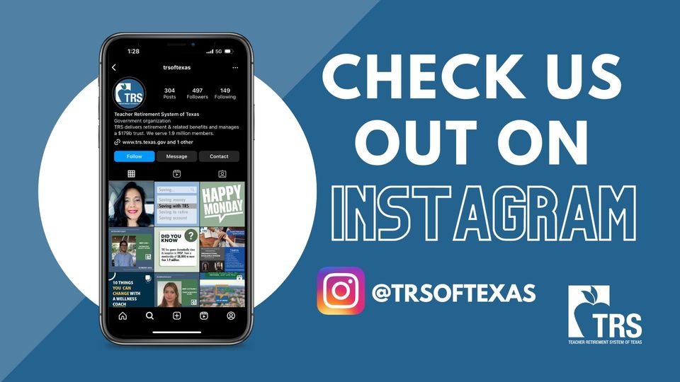 Join our Instagram community where you’ll find important TRS benefit, health care info, and other helpful resources to guide you throughout your public education career and retirement! 🌺Pension guidance 🌺Health benefit information 🌺Career opportunities instagram.com/trsoftexas.