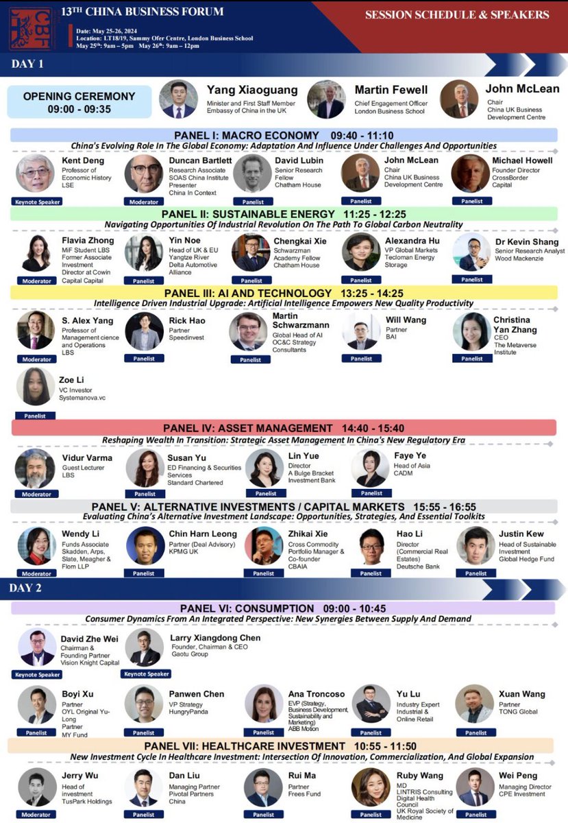 RcjWang's tweet photo. Look forward to speaking at @LondonBSchool’s 13th China Business Forum this Sunday 26th May on the “Healthcare Investment Panel” alongside a stellar lineup 👏 https://t.co/2tkQ30scFe