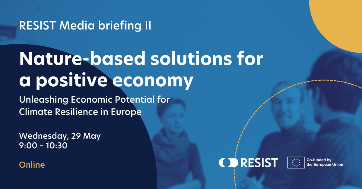 ⚠️Attention please! Join our media briefing on the economic aspects of NBS in Europe. Hear from RESIST regions about stakeholder engagement, investment impact and sustainable value chains to enhance #resilience in rural areas. 🗓️29 May ⏱️09:00 - 10:30 ✍️resist-project.eu/event/media-br…