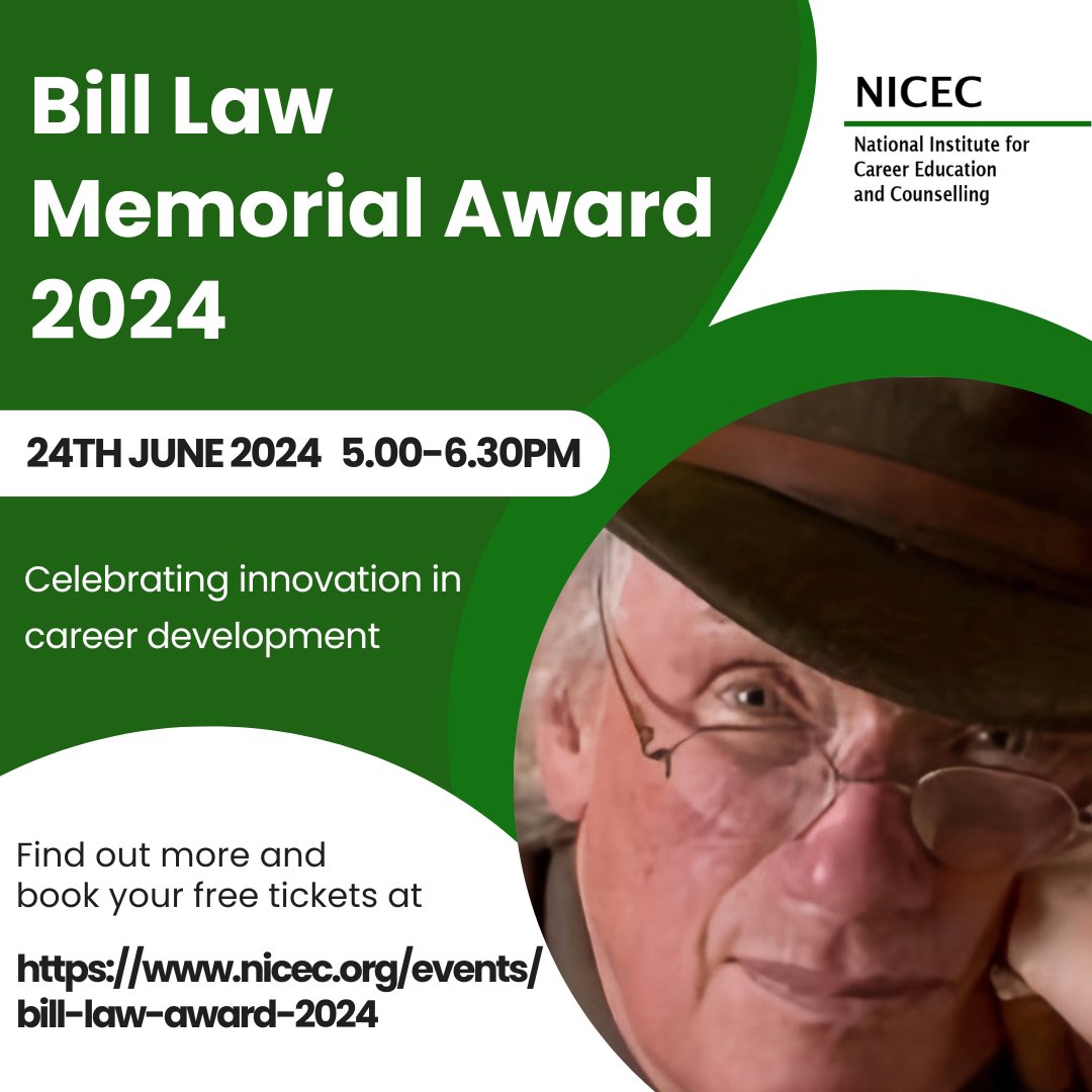 Always one of the highlights of the @InstCareer events calendar, join the Bill Law Award Celebration event online on the 24th June 202 5pm. Register your free place: nicec.org/events/bill-la…