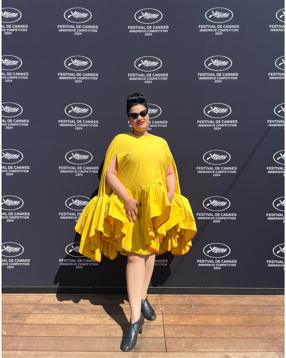 Ok @CompetImmersive @Festival_Cannes so proud of ‘Maya The Birth of a Superhero,’ got nominated in the first year #cannes2024 had a VR immersive cohort #womenintech thank you #Roksanda for my dress 💛🎶🙏🏾