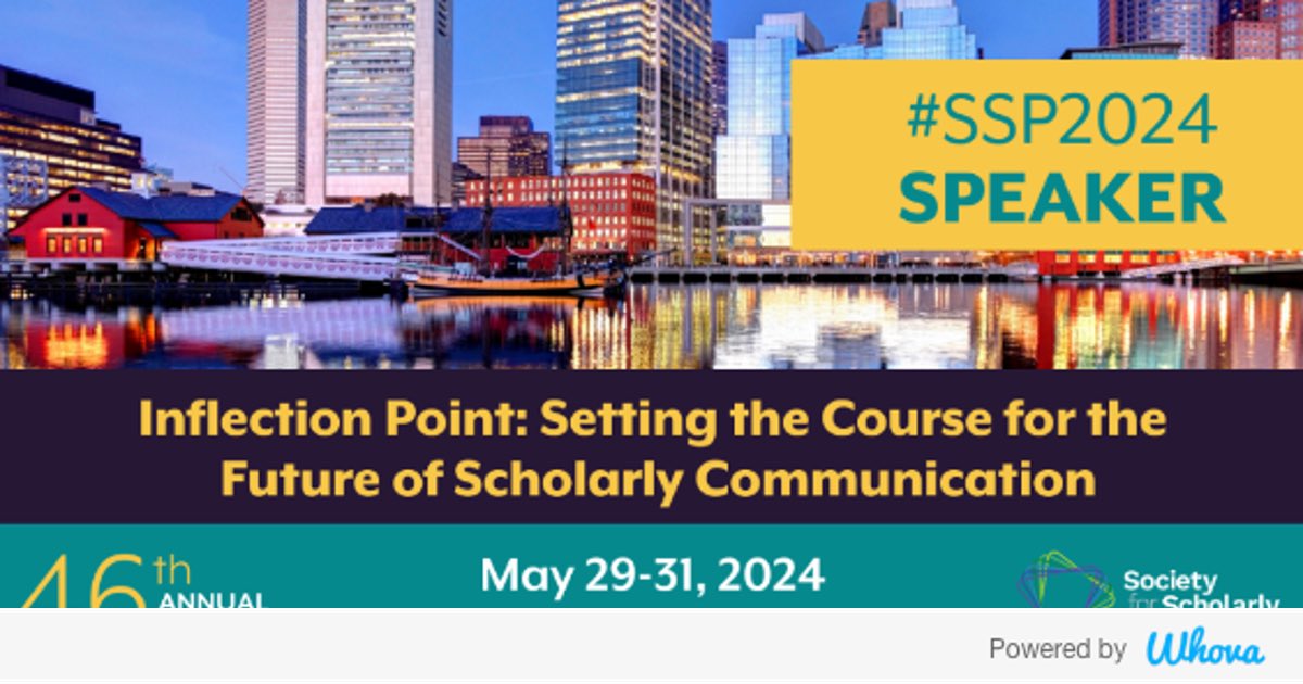 Hi! I'm attending Society for Scholarly Publishing 46th Annual Meeting #SSP2024. Let's start connecting with each other now.  - via Whova event app whova.com/whova-event-ap…