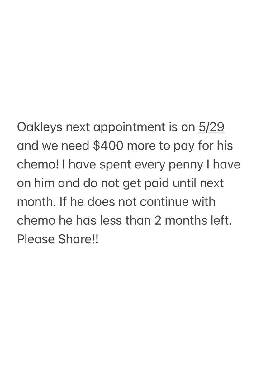 abigail_lo_'s tweet photo. PLEASE HELP OAKLEY KEEP FIGHTING!!

https://t.co/Z0EGPHJI6X https://t.co/yTbKnJPHrj
