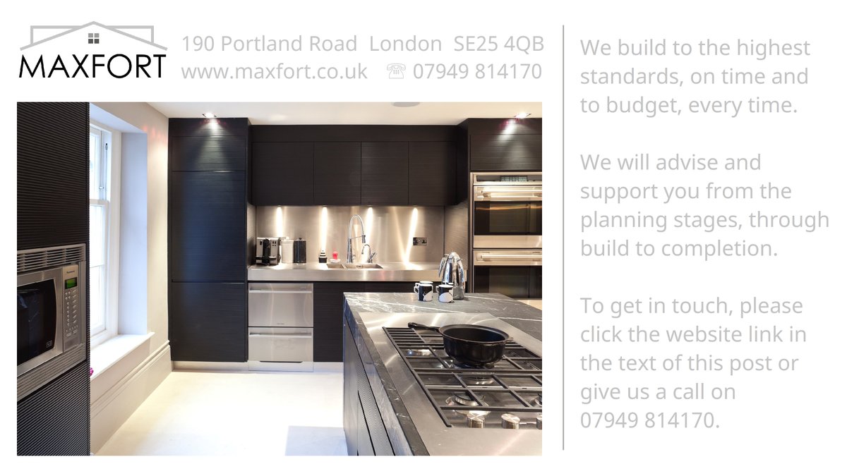 Maxfort_London's tweet photo. We specialise in whole house renovations &amp; smaller jobs like this kitchen refurbishment. You can contact us via our website or call us on 07949 814170.

https://t.co/X09UdY053x

#construction #interiordesign #buildingworks #designerhome #designerhomes
#loftconversion #croydon https://t.co/x0LjFuQPzt