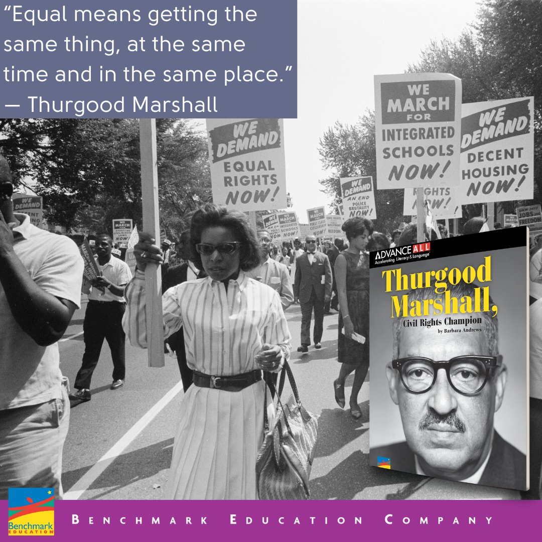 Celebrate the 70th anniversary of the landmark Brown v. Board of Education decision with the Advance ALL title, 'Thurgood Marshall, Civil Rights Champion.' Supreme Court Justice Marshall fought hard for civil rights and equal rights for all. Learn more→ hubs.ly/Q02xtfvW0