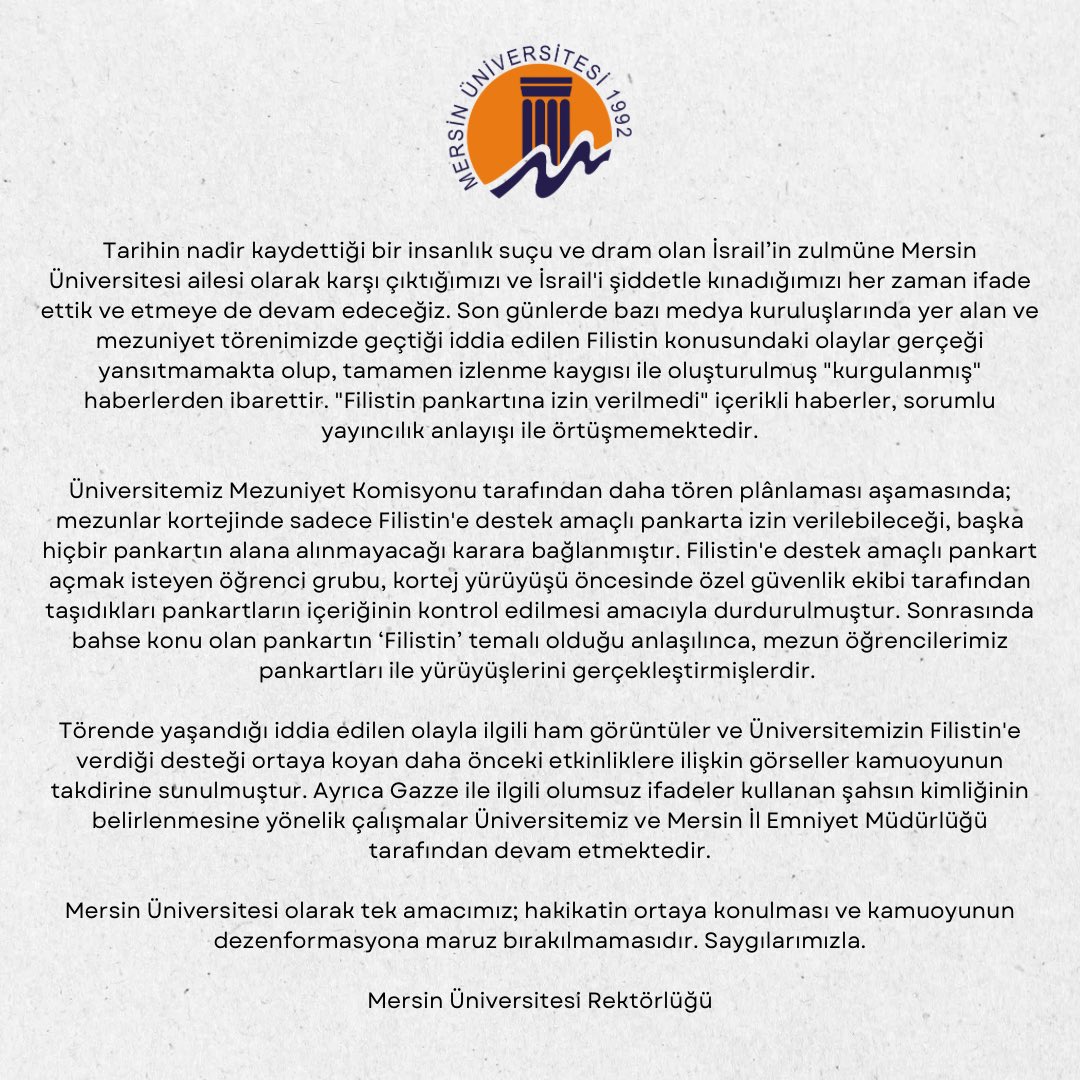 meukurumsal's tweet photo. Kamuoyu Açıklaması 📣

@YasarProf 

#MersinÜniversitesi https://t.co/cMStlJmiYc