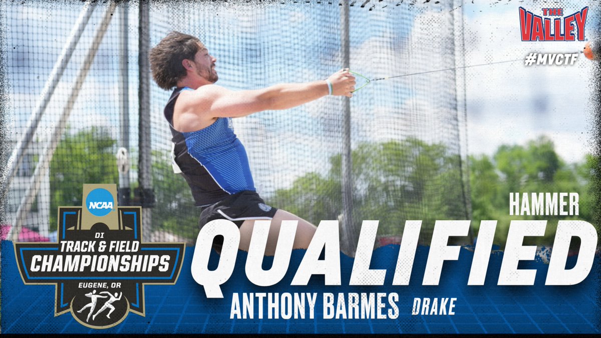 Missouri Valley Conference (@mvcsports) on Twitter photo TICKET TO EUGENE PLEASE‼️
Last night after battling weather, the men's hammer was rescheduled to 10:15pm CT.
That didn't stop Anthony Barmes of <a href="/Drake_TFXC/">Drake TF & XC</a> from punching his ticket to nationals with a mark of 69.07m‼️
#MVCTF x #NCAATF TICKET TO EUGENE PLEASE‼️
Last night after battling weather, the men's hammer was rescheduled to 10:15pm CT.
That didn't stop Anthony Barmes of <a href="/Drake_TFXC/">Drake TF & XC</a> from punching his ticket to nationals with a mark of 69.07m‼️
#MVCTF x #NCAATF