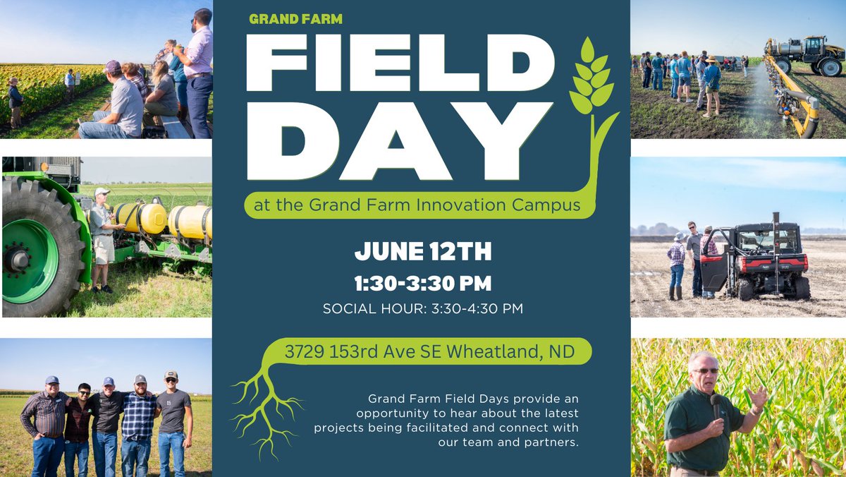 StetsonUrlacher's tweet photo. Lot's of exciting things going on at our upcoming Grand Farm Field Day! Check out https://t.co/lEkQVTQGsl for all of the latest details!

@TheGrandFarm @bmreadel 
#agtech #Aginnovation #fieldday https://t.co/1D47DdimY9