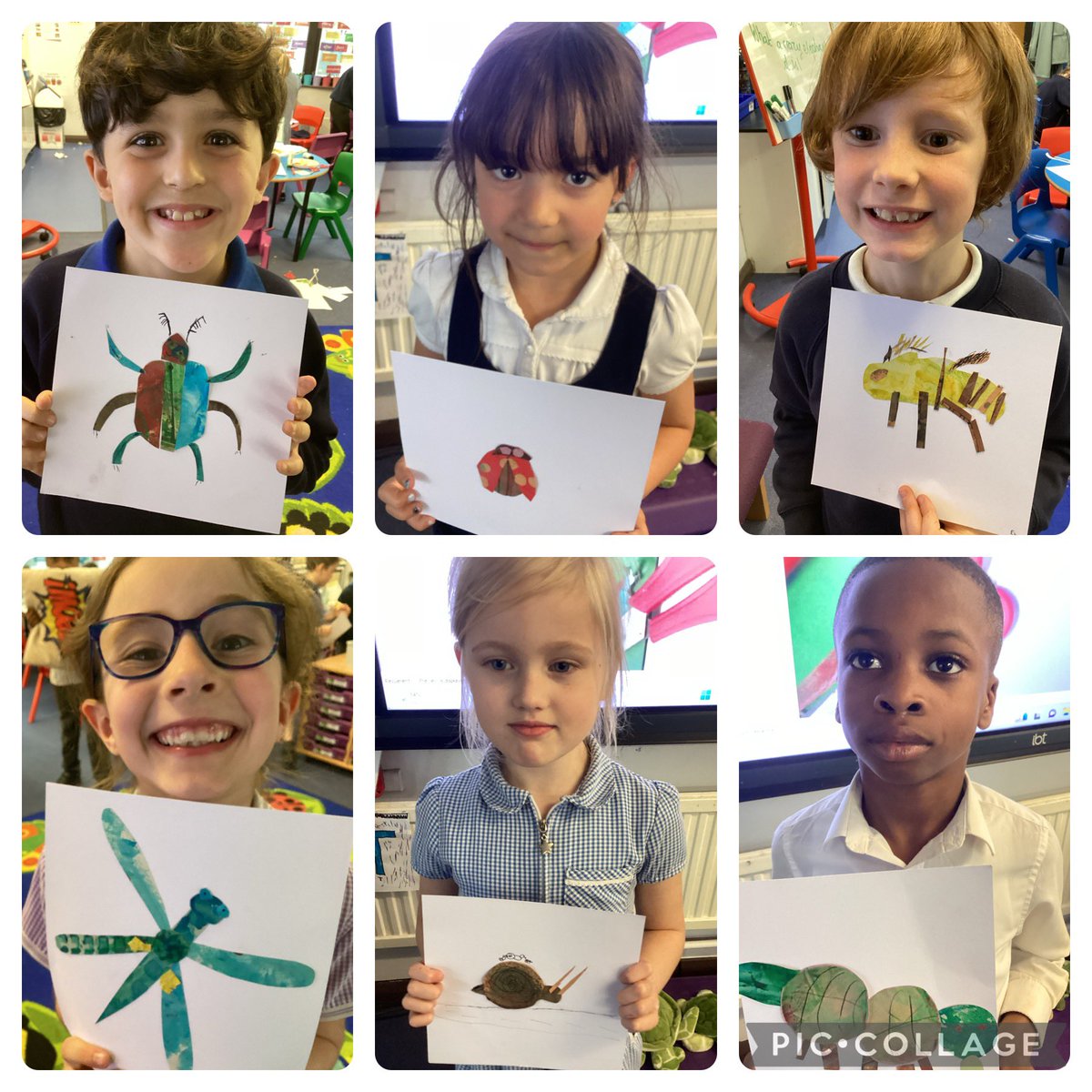 In our art lesson this afternoon, we created collages of Minibeasts inspired by Eric Carle. #OWPSart