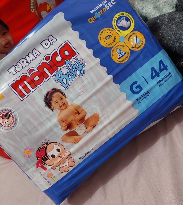 Fralda Turma da Mônica Baby Mega G 44 Unidades