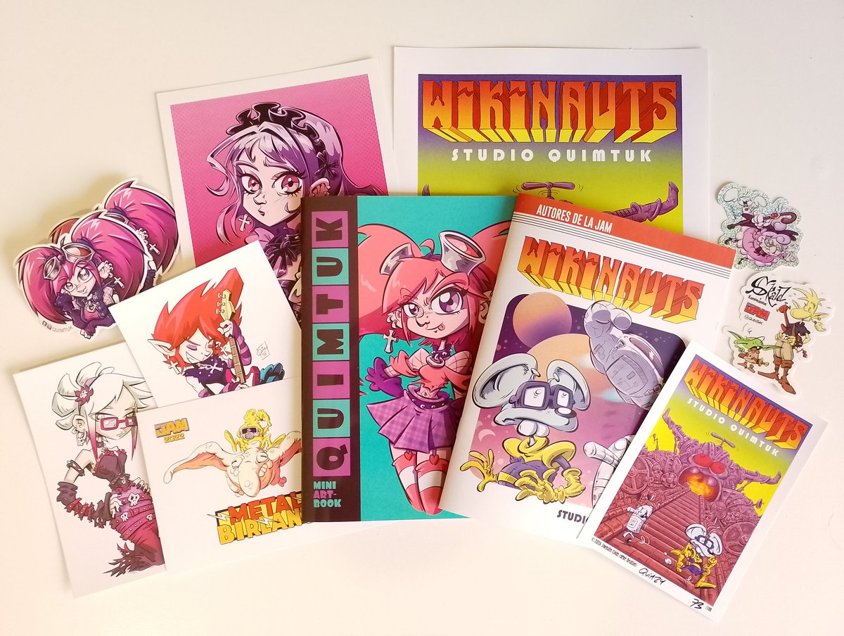 quimtuk's tweet photo. Pues este lote tan molón de #Wikinauts + #artbook + print A4 exclusiva + un puñado de prints y pegatinas más se va para el ganador del #SORTEAZO @filiprim75
¡Gracias a todxs quienes participasteis! 🩷🤗 ¡Permaneced al loro para más concursillos, eventos y mandangas varias! https://t.co/opt3azpXd8